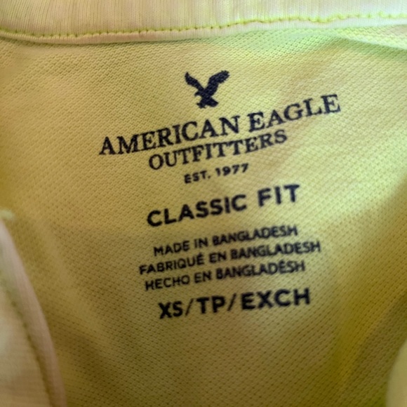 up-cycled AEO neon green polo to be cropped - Picture 5 of 8